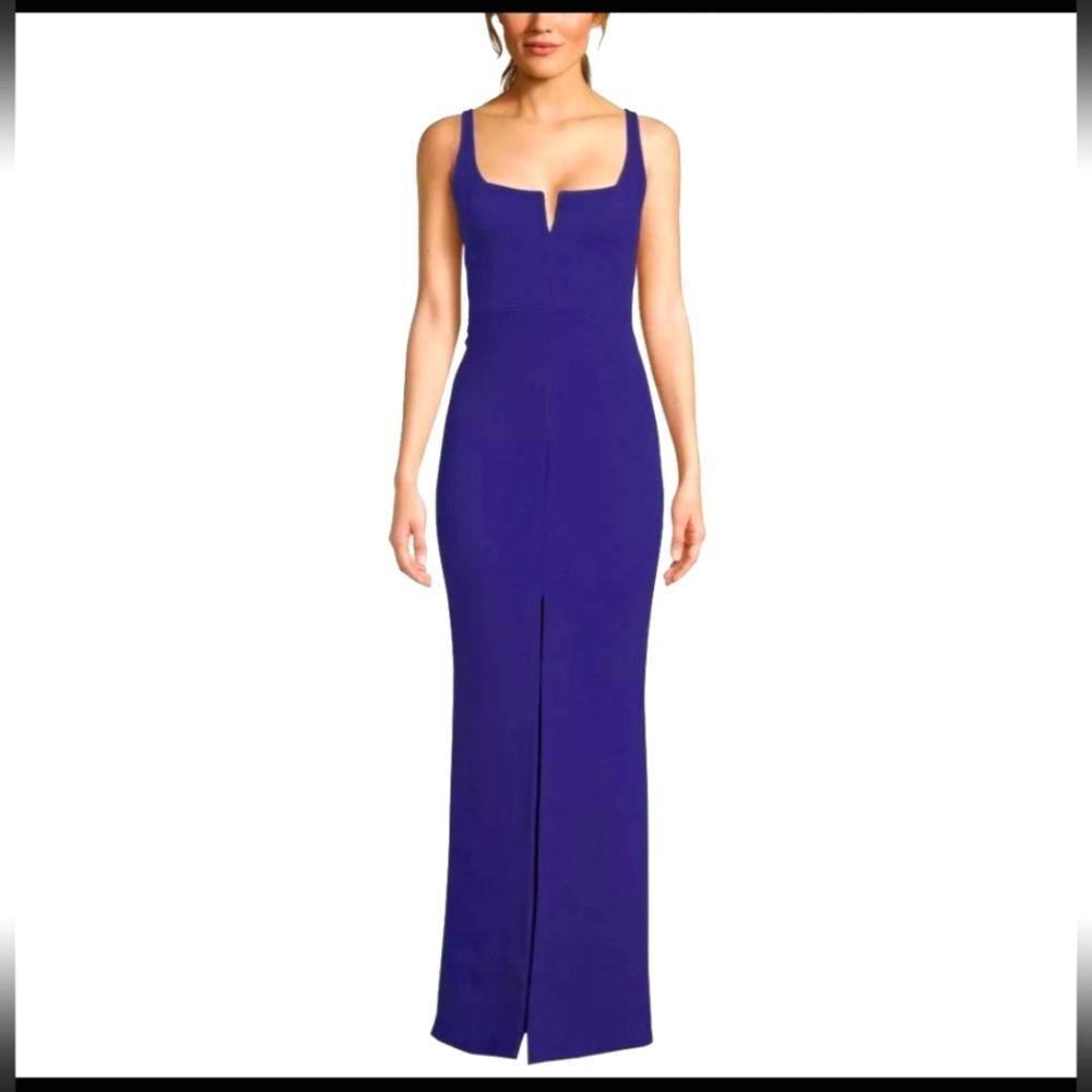 NEW Betsy & Adam Ball Gown Royal Blue Maxi Formal Cocktail Evening Size 6 Petite